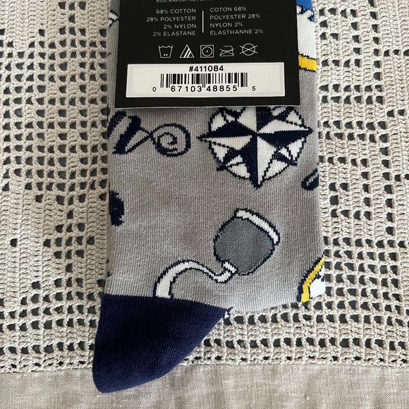 NEW with tags YoSox grey, red, navy, white & yellow socks men’s size 7-12 rare - Picture 9 of 9
